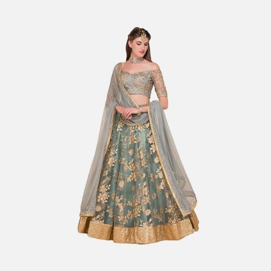 Picture of Ultrasave Women Net Satin Lehenga